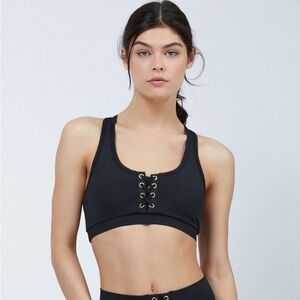 Strut-This Black Lace-Up Corset Bra O/S One Size $55